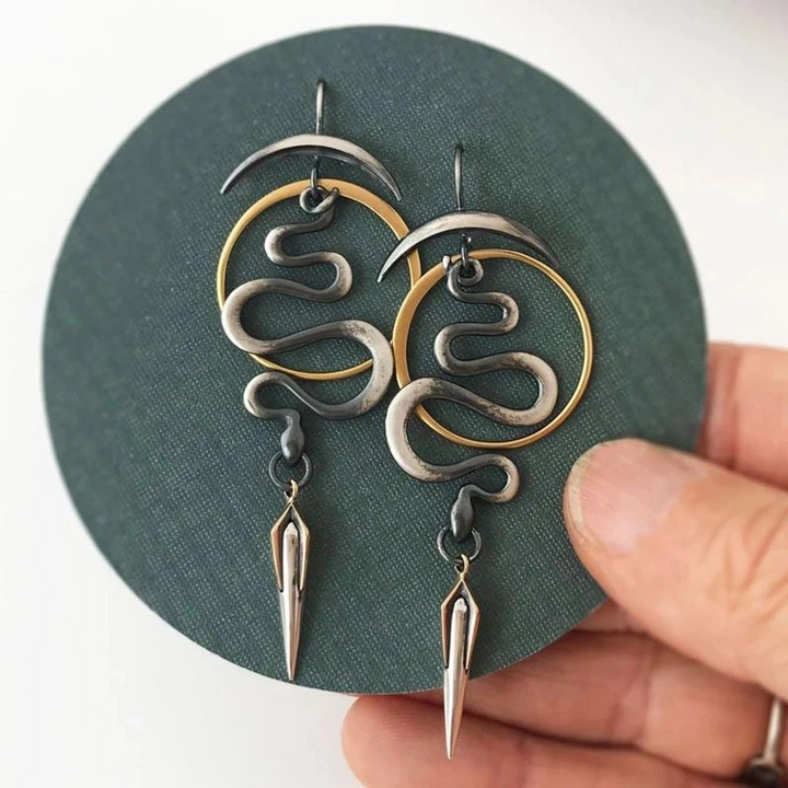 Levoire | Boucles D'Oreilles Spirales Bicolore 9 cm