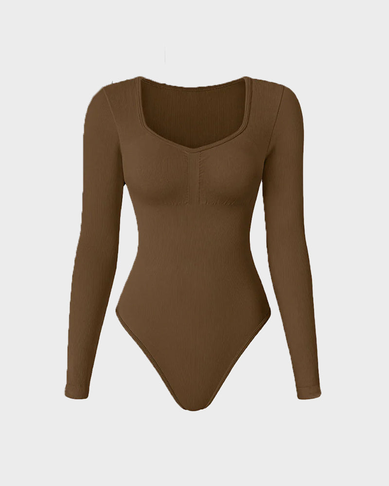 Levoire | Bodysuit À Décolleté En V Modelant Café