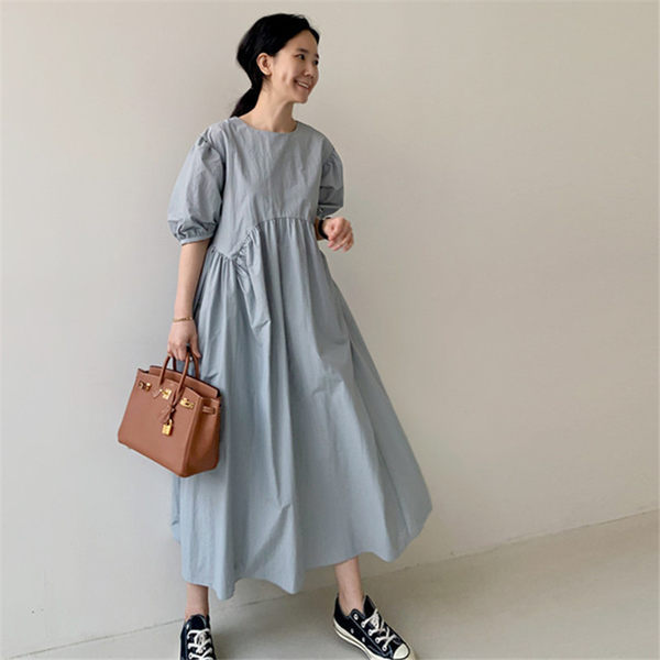 Levoire | Robe rentou à manches bouffantes Bleu