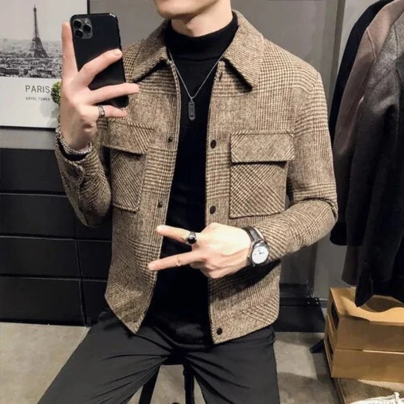Levoire | Veste À Carreaux Pour Hommes Pour Toutes Les Saisons, Élégante Et Polyvalente Kaki