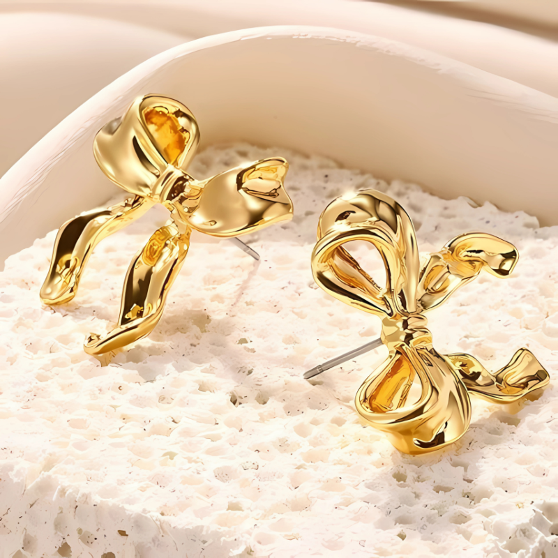 Levoire | Boucles D'Oreilles En Ruban Doré