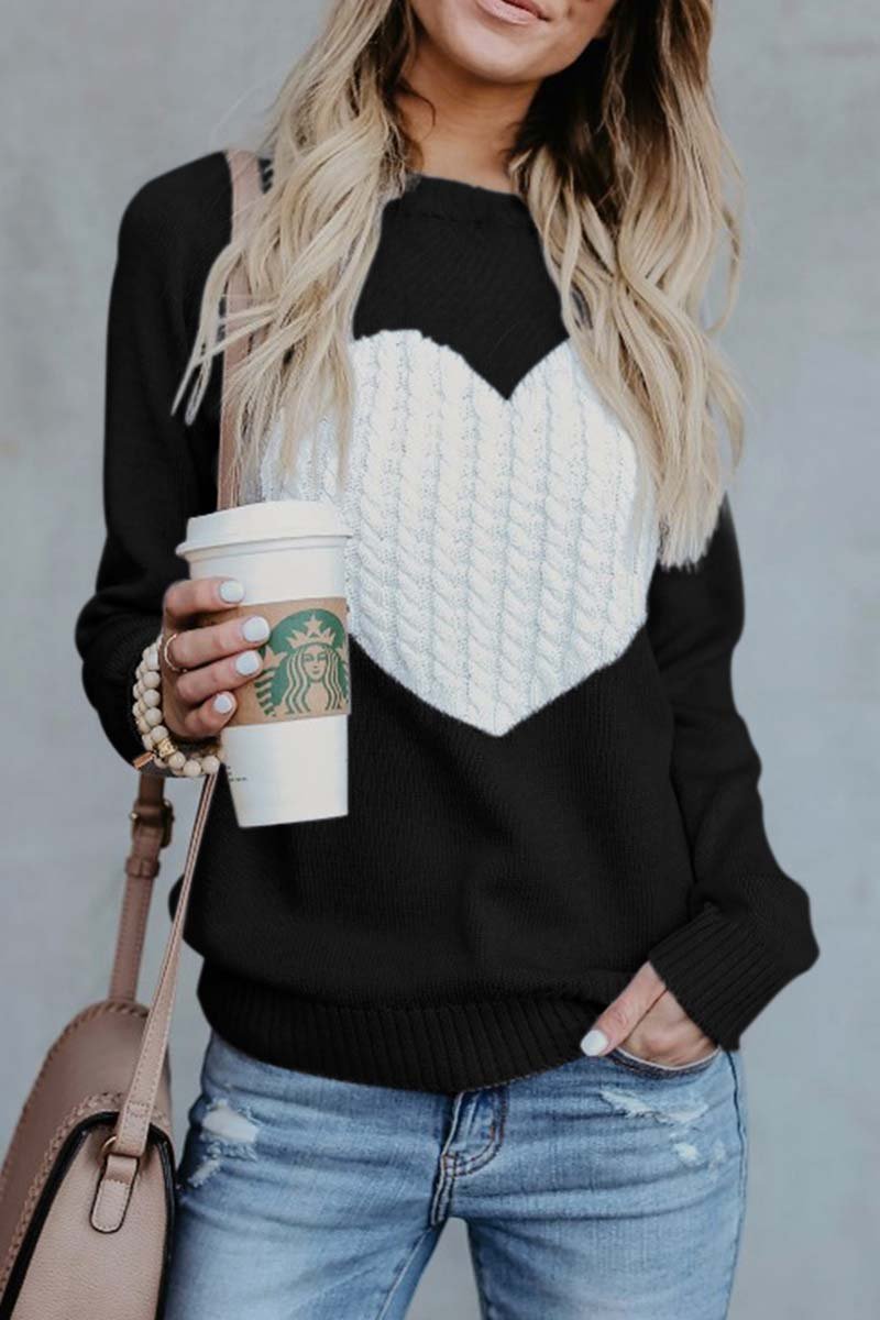 Levoire | Robe en tricot en forme de cœur Noir