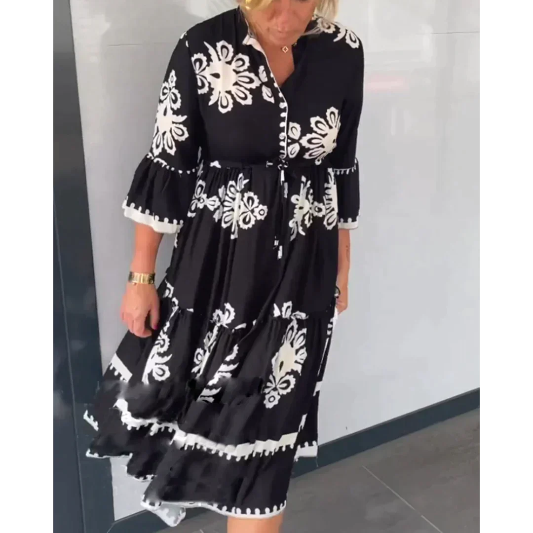 Levoire | Robe À Fleurs Avec Manches 3/4