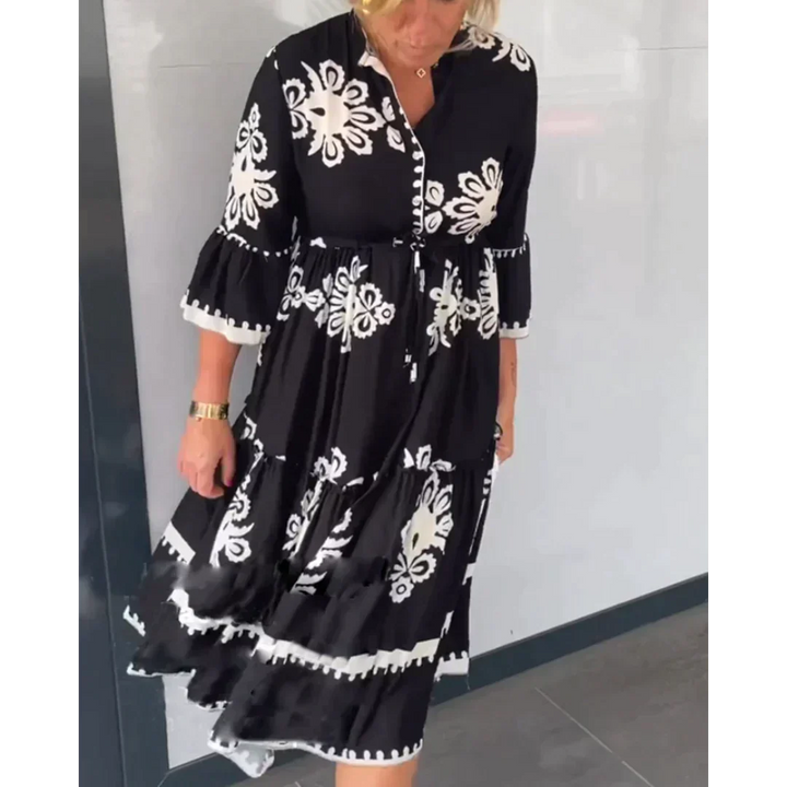 Levoire | Robe À Fleurs Avec Manches 3/4