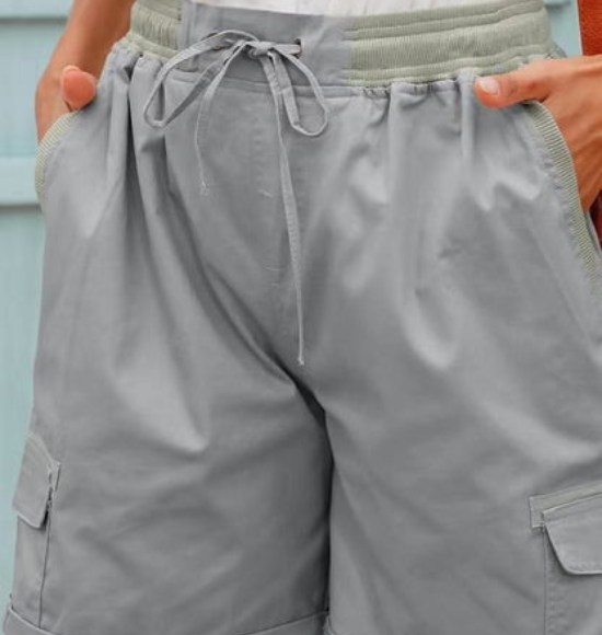 Levoire | Short Cargo Utility Femme Pantalon Court Bleu gris