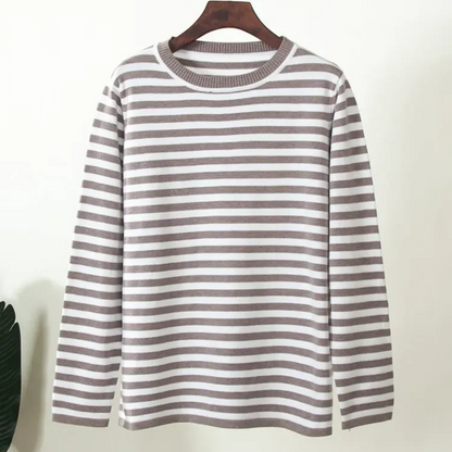 Levoire | Pull léger à rayures Marroncino