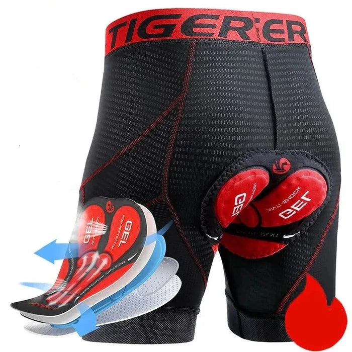Levoire | Shorts de vélo en mesh respirant avec coussin en gel Shorts de vélo amortissant pour hommes Noir Rouge