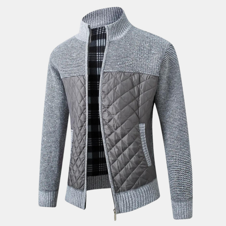 Levoire | Cardigan Avec Col Montant Gris