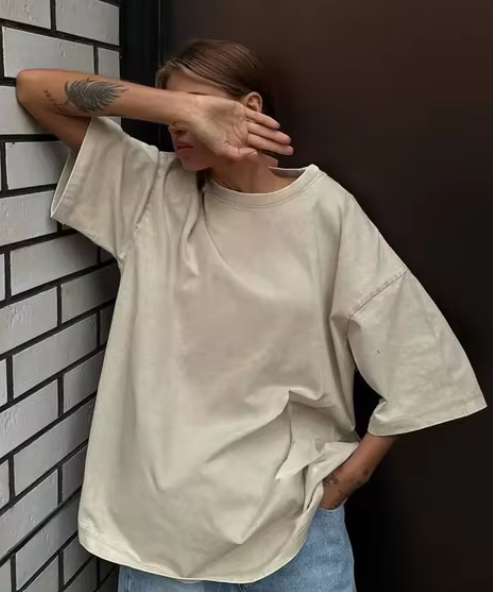 Levoire | T-Shirt En Coton Rétro Pour Femmes Vintage Abricot