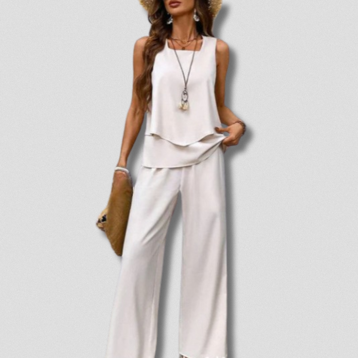 Levoire | Ensemble Boho-Chic Estival Blanc Crème
