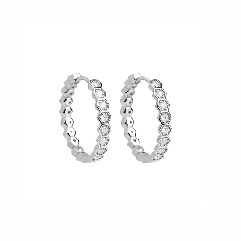 Levoire | Élégant Boucles D'Oreilles Hexagonales Or Argent Styles 1