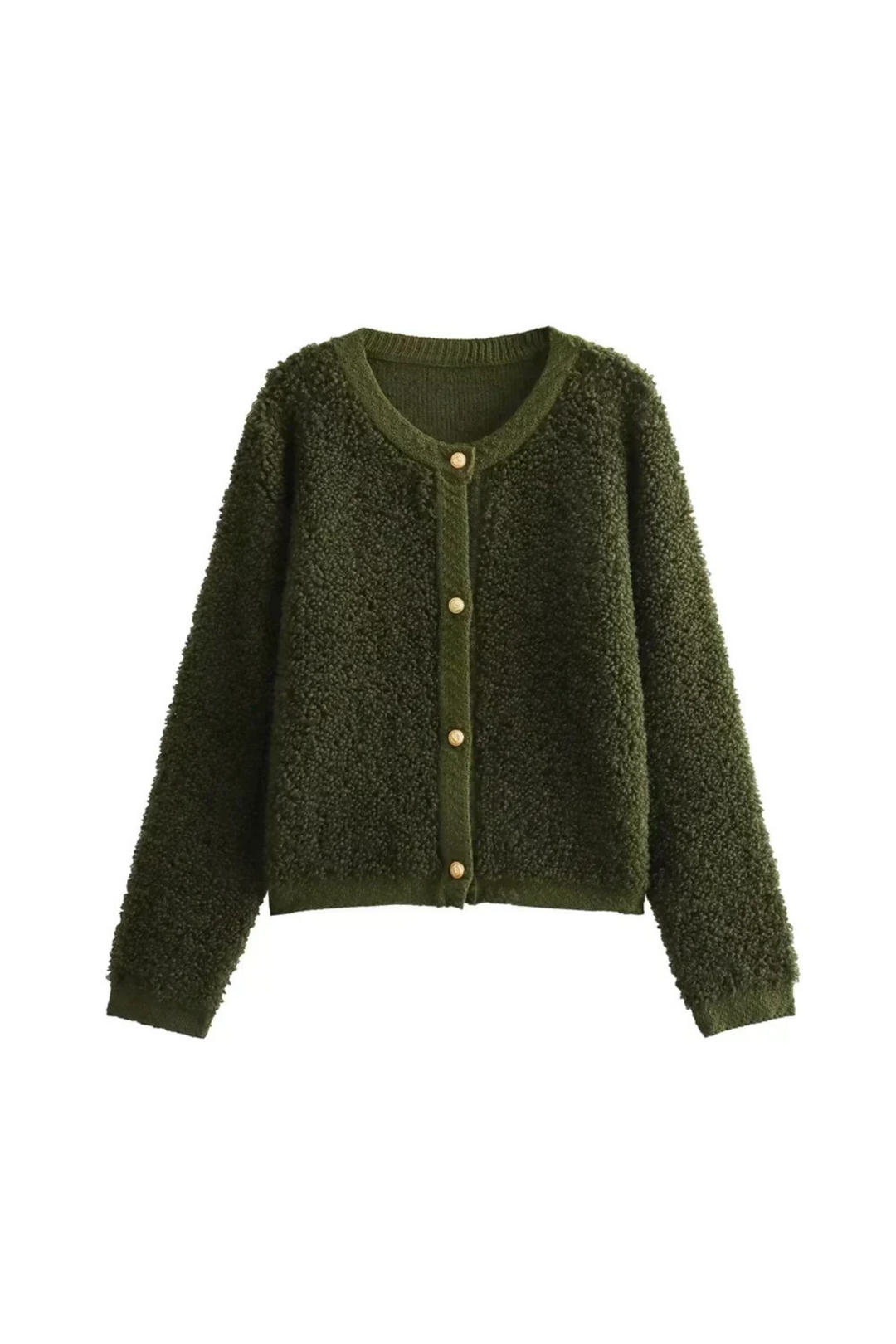 Levoire | Teddy Cardigan FR Femmes Doux Vert
