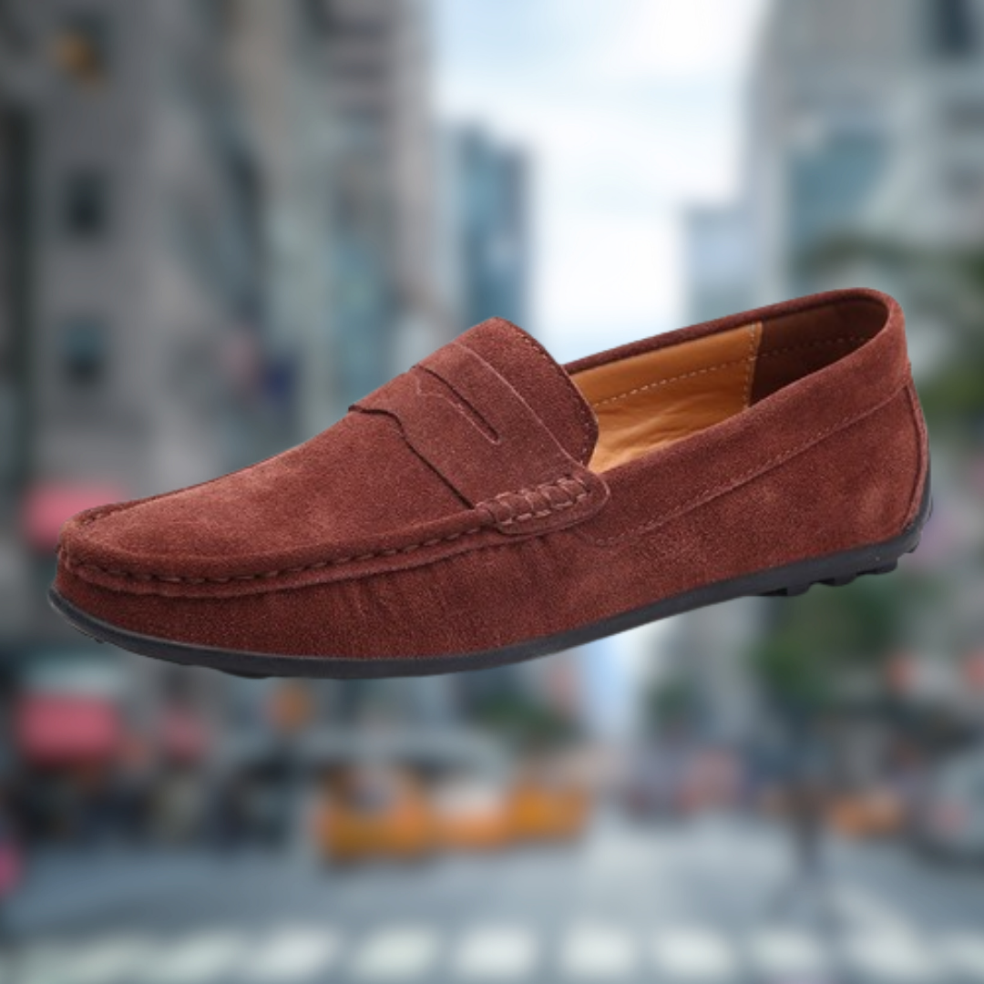 Levoire | Mocassin effet cuir suédé Marrone Foncé