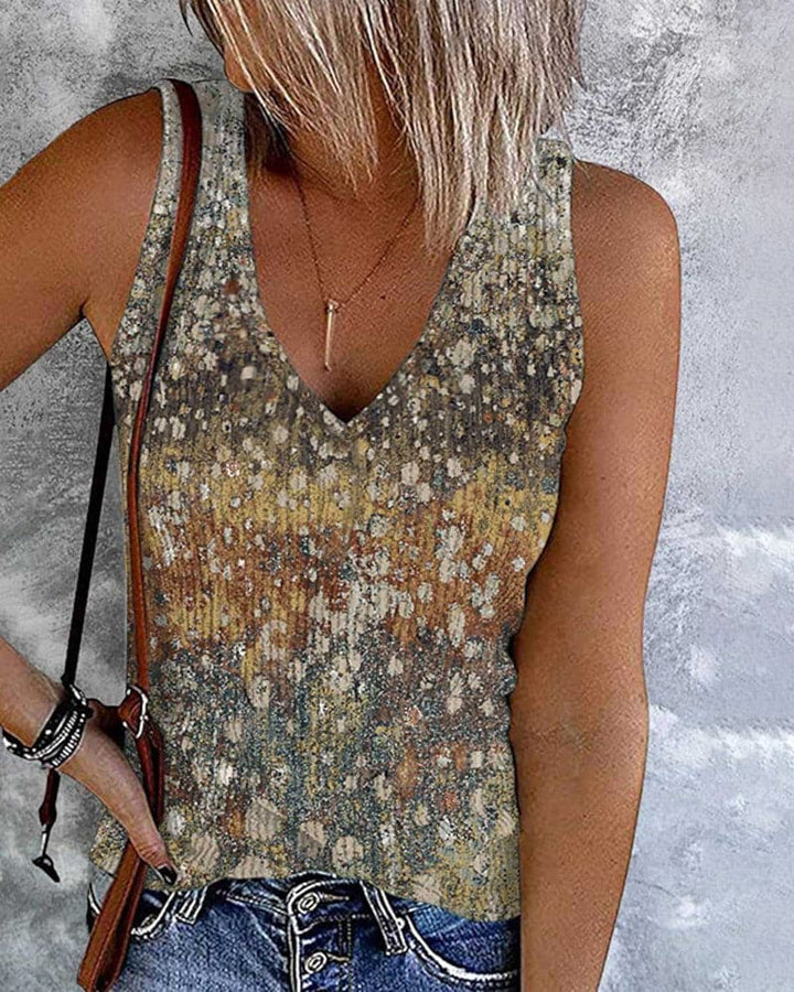Levoire | Blouse Avec Décolleté En V Et Impression Gris foncé