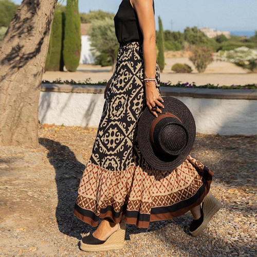 Levoire | Pantalon taille haute géométrique tendance pour un port décontracté