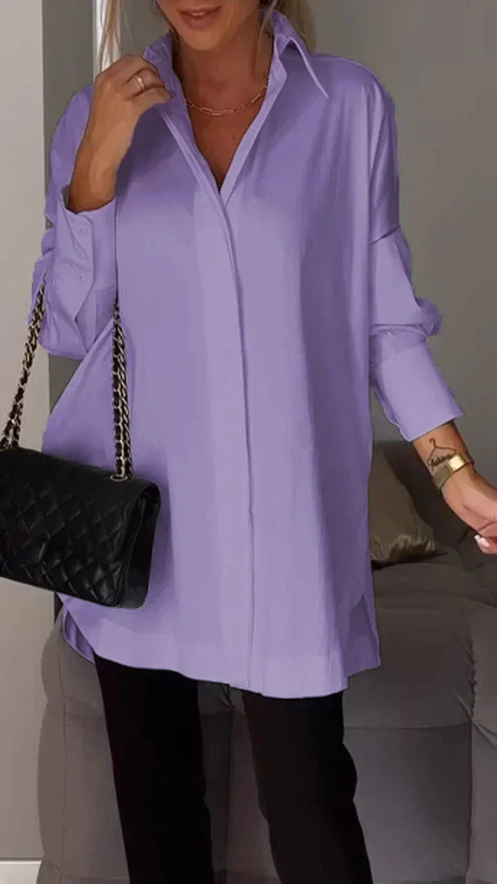 Levoire | Blouse-Chemise Oversize Avec Manches Roulées Lilas