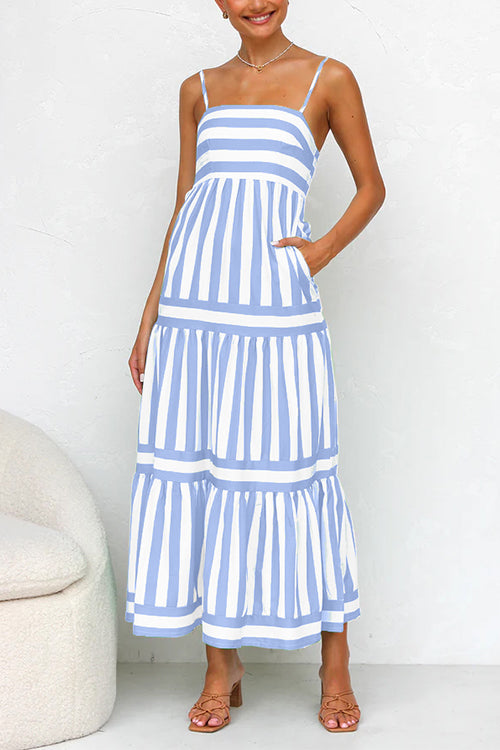 Levoire | Robe D'Été À Rayures Élégante Bleu clair