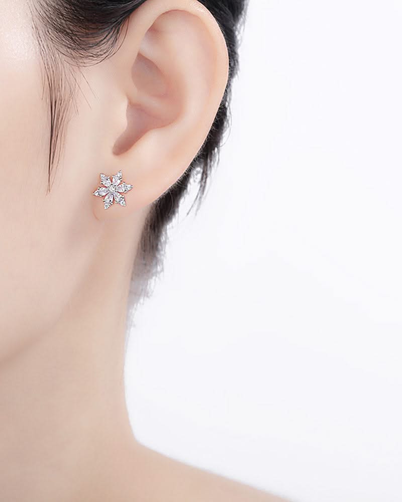Levoire | Boucles D'Oreilles Zircon Fleur De Flocon De Neige
