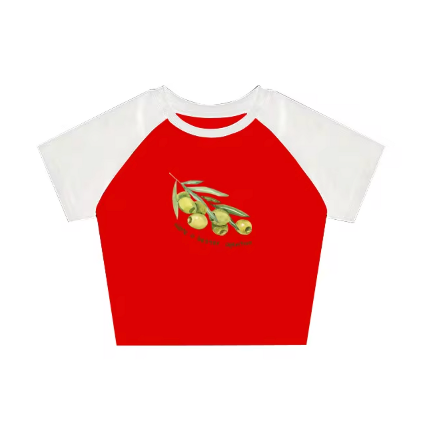 Levoire | Tops Avec Motifs D'Olives Rouge – manches blanches