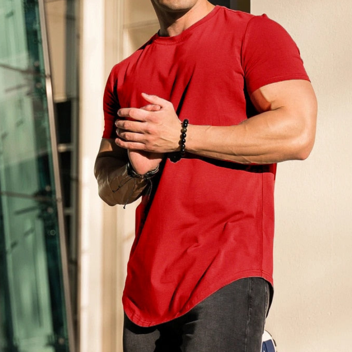 Levoire | T-shirt pour hommes Confortable Slim Fit T-shirt à manches courtes pour hommes Rot