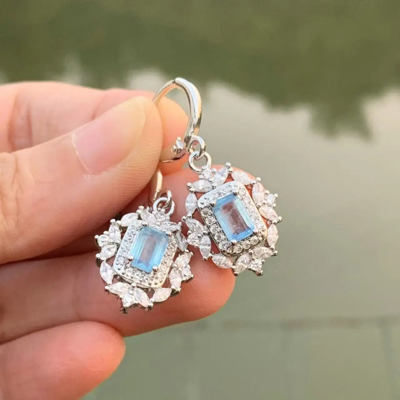 Levoire | Aquamarine Cristal Boucles D'Oreilles