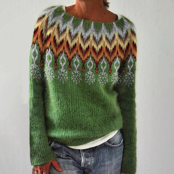 Levoire | Pull Femme Inspiré Rétro Vert clair