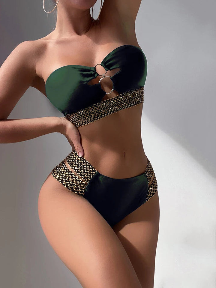 Levoire | Bikini Sanne - Sans Bretelles Et Sexy Vert foncé