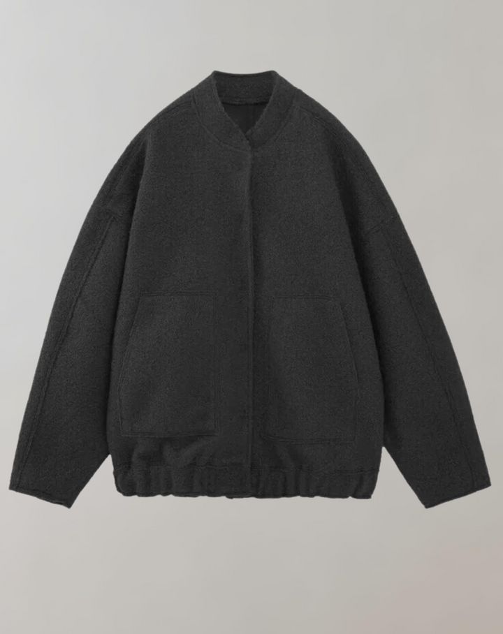 Levoire | Veste Bomber Surdimensionnée À Manches Longues Avec Fermeture À Boutons Noir
