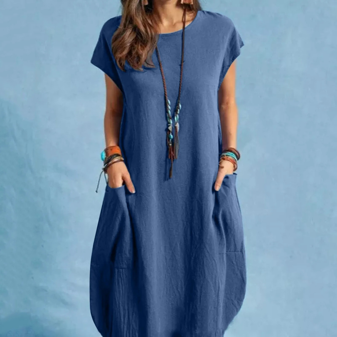 Levoire | Ylisuurikokoinen Robe Vintage Pour Femmes Bleu