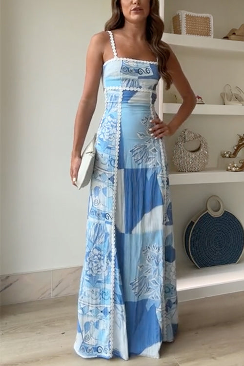 Levoire | Robe Maxi Élégante Avec Un Nœud À L'Arrière Bleu clair