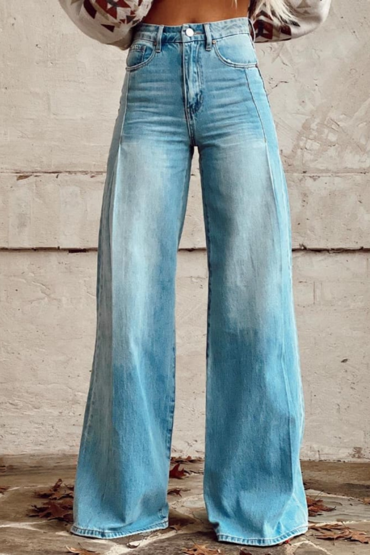 Levoire | Pantalon Boho Décontracté Au Style Vintage Bleu