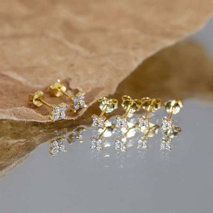 Levoire | Boucles D'Oreilles Kukka Or ensemble de 3 paires