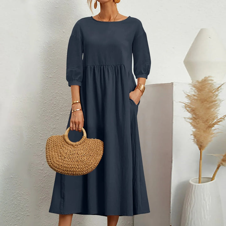 Levoire | Robe Midi Patchwork Bleu marine
