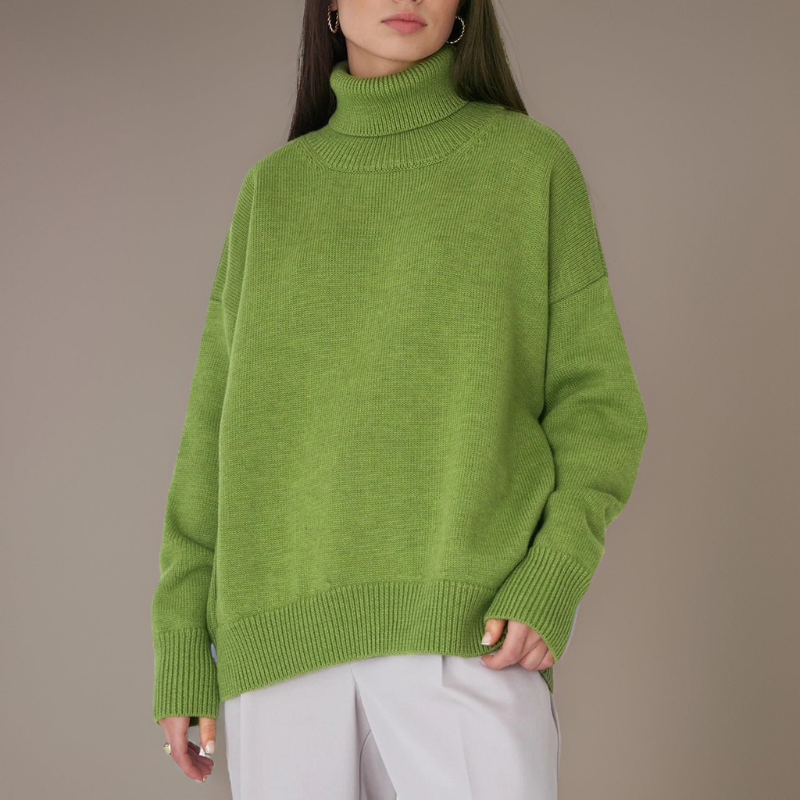 Levoire | Pull Col Roul Femmes Chaud Et Confortable Vert