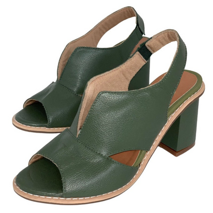 Levoire | Sandales À Levoire | Talons Peep Toe Pour - Femmes - Été Vert Foncé