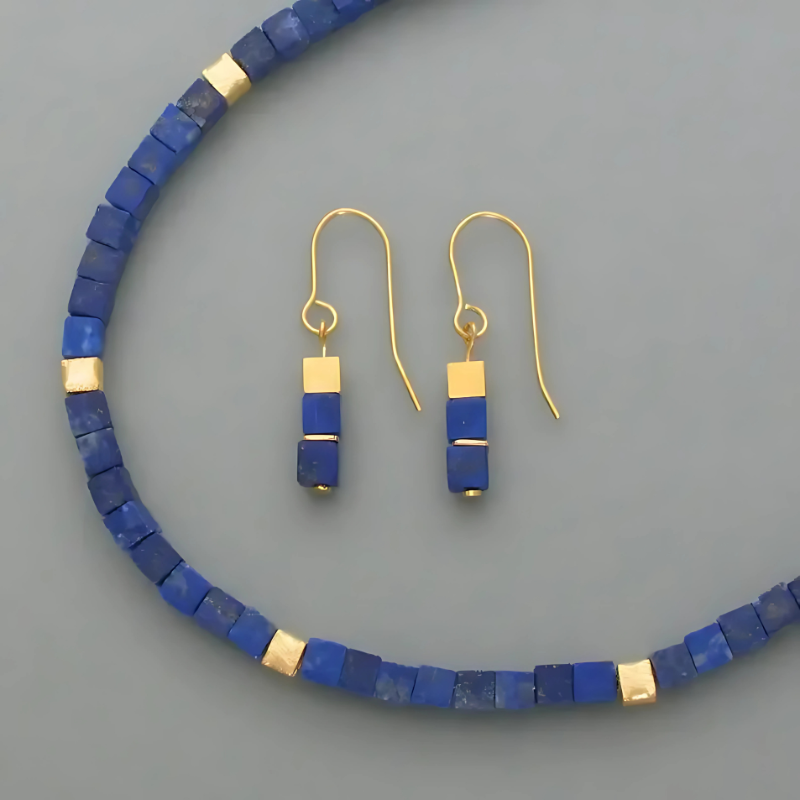 Levoire | Boucles D'Oreilles En Cube Bleu