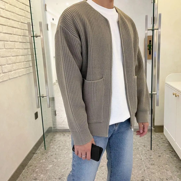Levoire | Veste en tricot pour hommes avec fermeture éclair