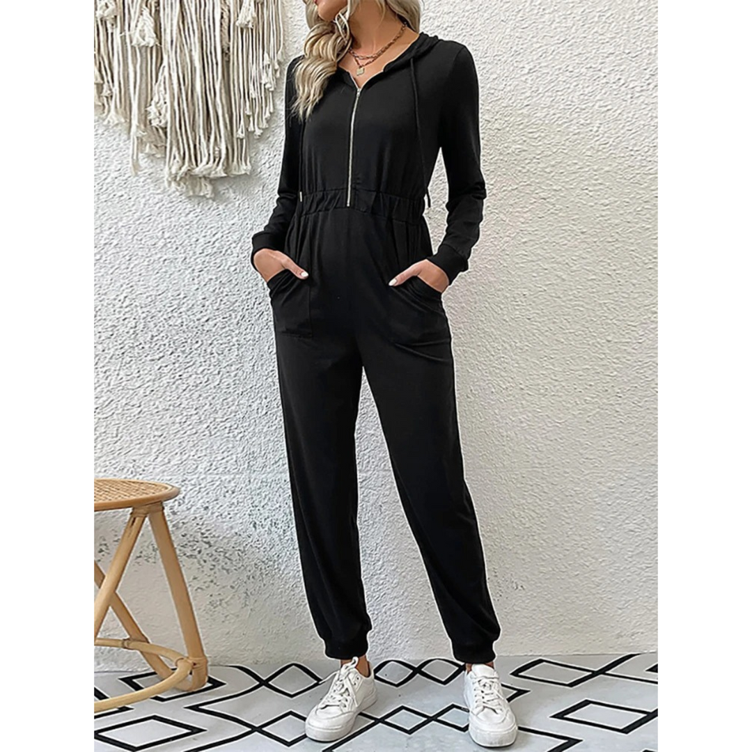 Levoire | Ensemble De Sport Pour Femmes Avec Fermeture Éclair Et Capuche Noir