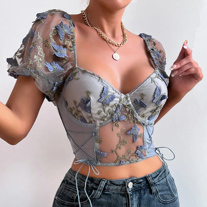 Levoire | Stella Crop Top - Sexy & Stylé Gris