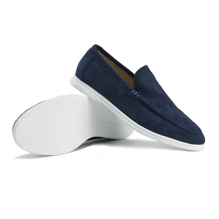Levoire | Mocassin En Daim Marine bleu