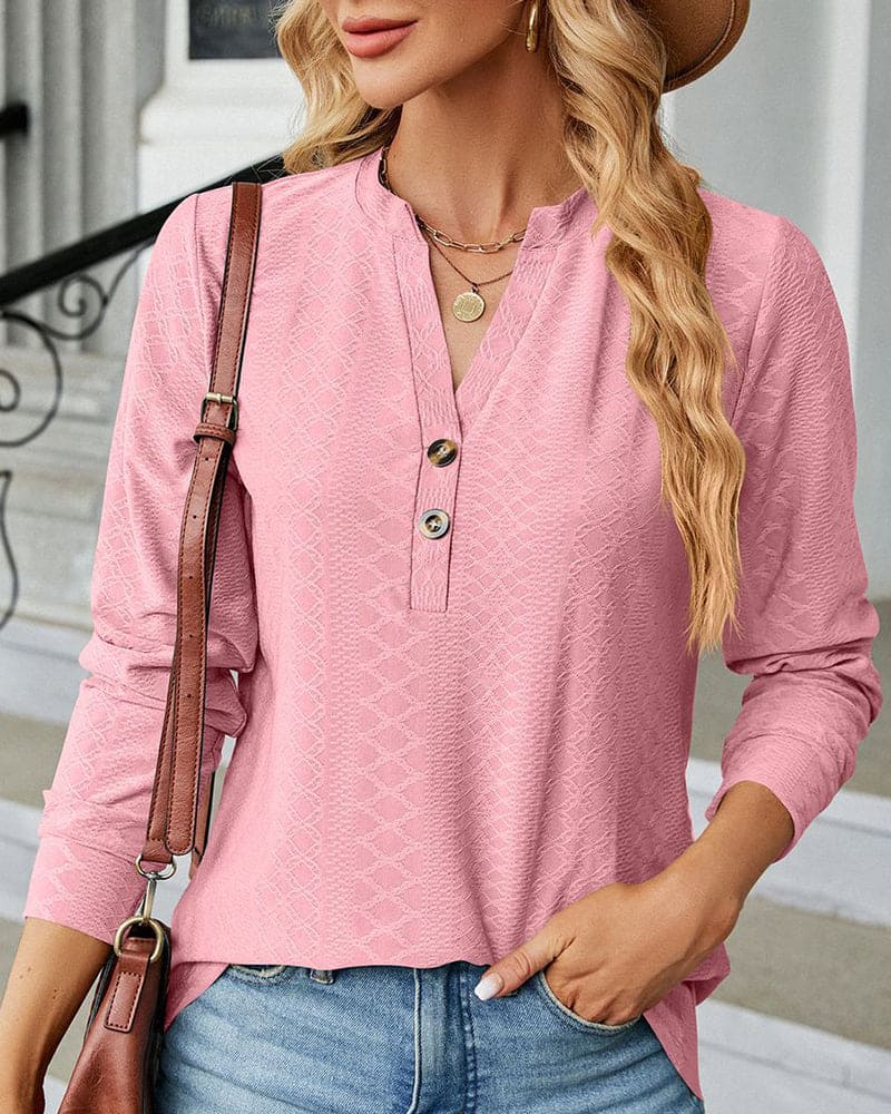 Levoire | Chemisier Avec Col Roulé Dans Une Couleur Uniforme Rosa