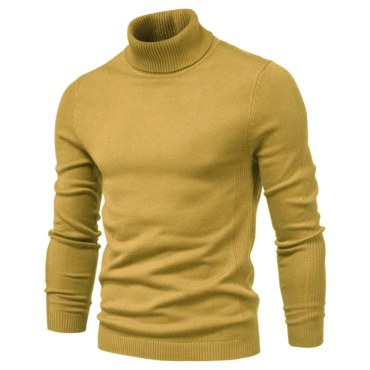 Levoire | Pull À Col Roulé Décontracté Pour Hommes Jaune