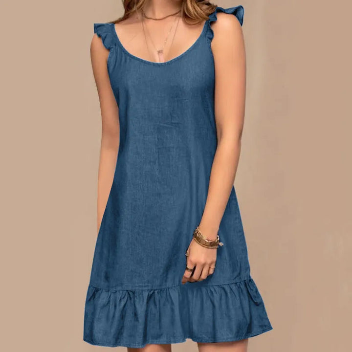 Levoire | Robe Bohème En Denim Pour Femmes Bleu