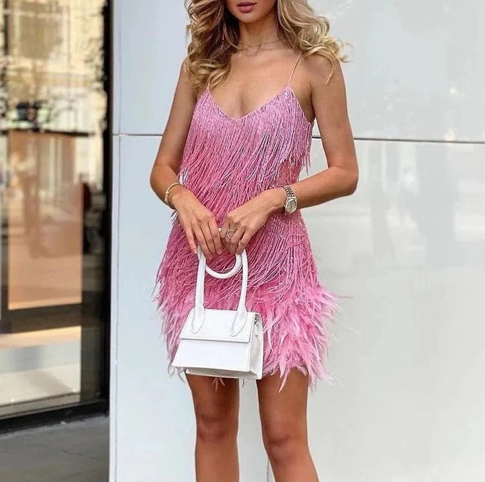 Levoire | Mini Robe De Cocktail Avec Des Bretelles Élégantes Pour Un Look Chic Rosa