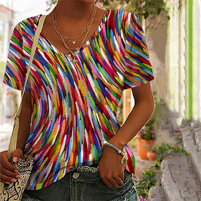 Levoire | Décontracté Coloré T-Shirt Multicolore