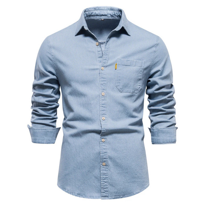 Levoire | Chemise à manches longues Boutonnage en bas Bleu clair