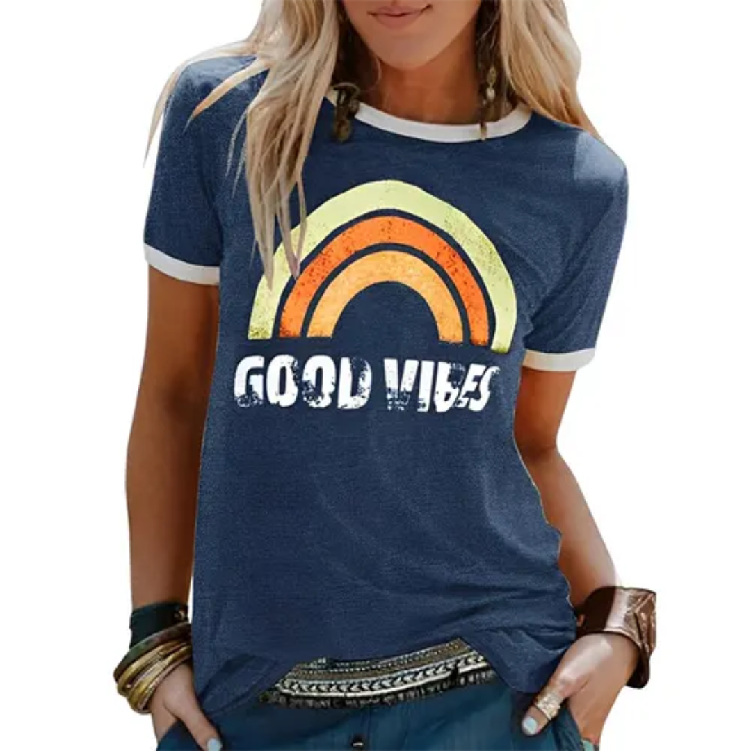 Levoire | T-Shirt Manches Courtes Col Rond L'Été Bleu foncé