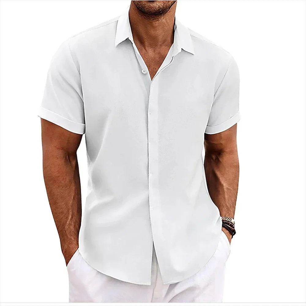 Levoire | Chemise en lin pour hommes Blanc