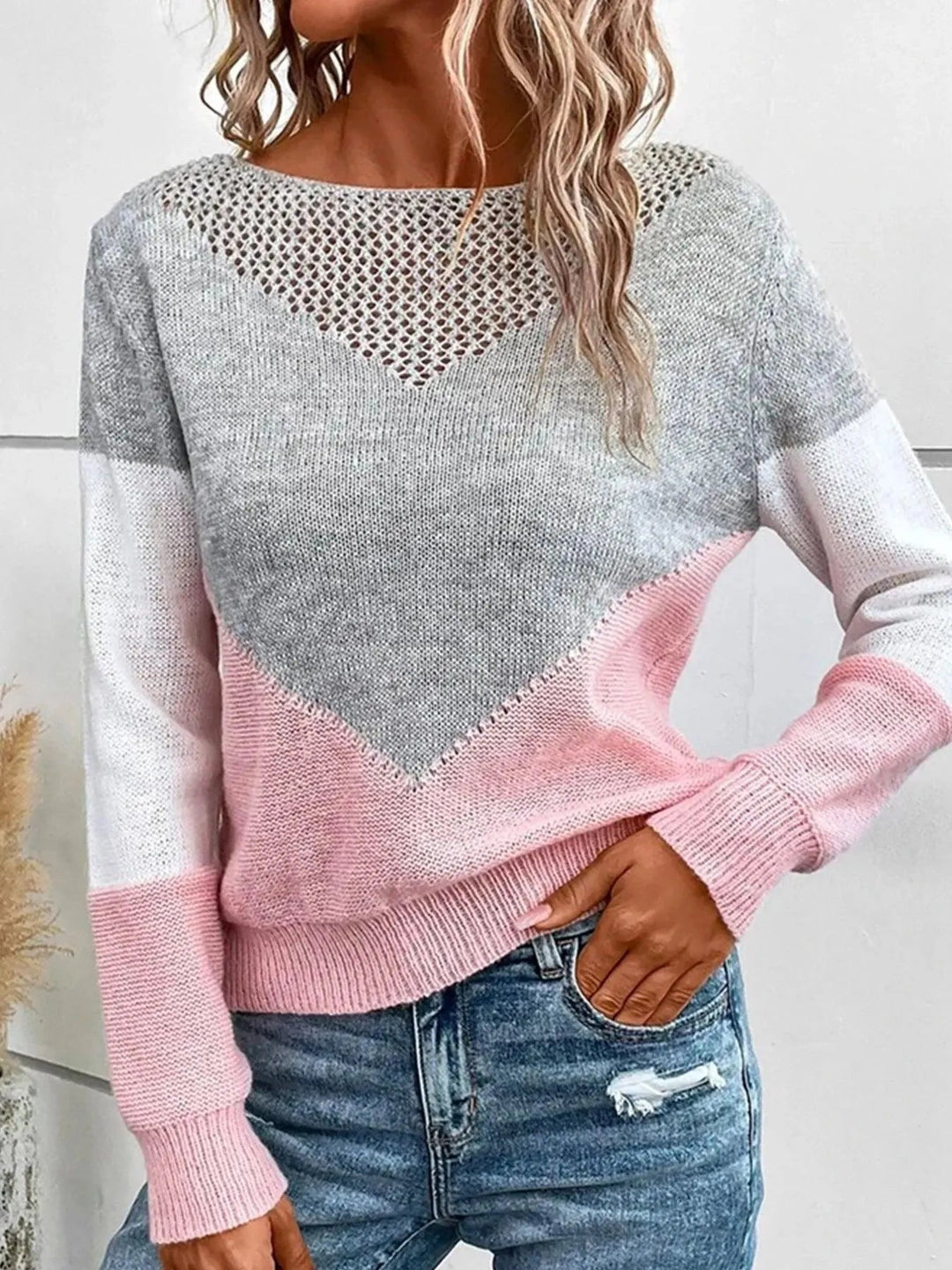 Levoire | Robe en tricot pour femmes avec un fond de couleur contrastante