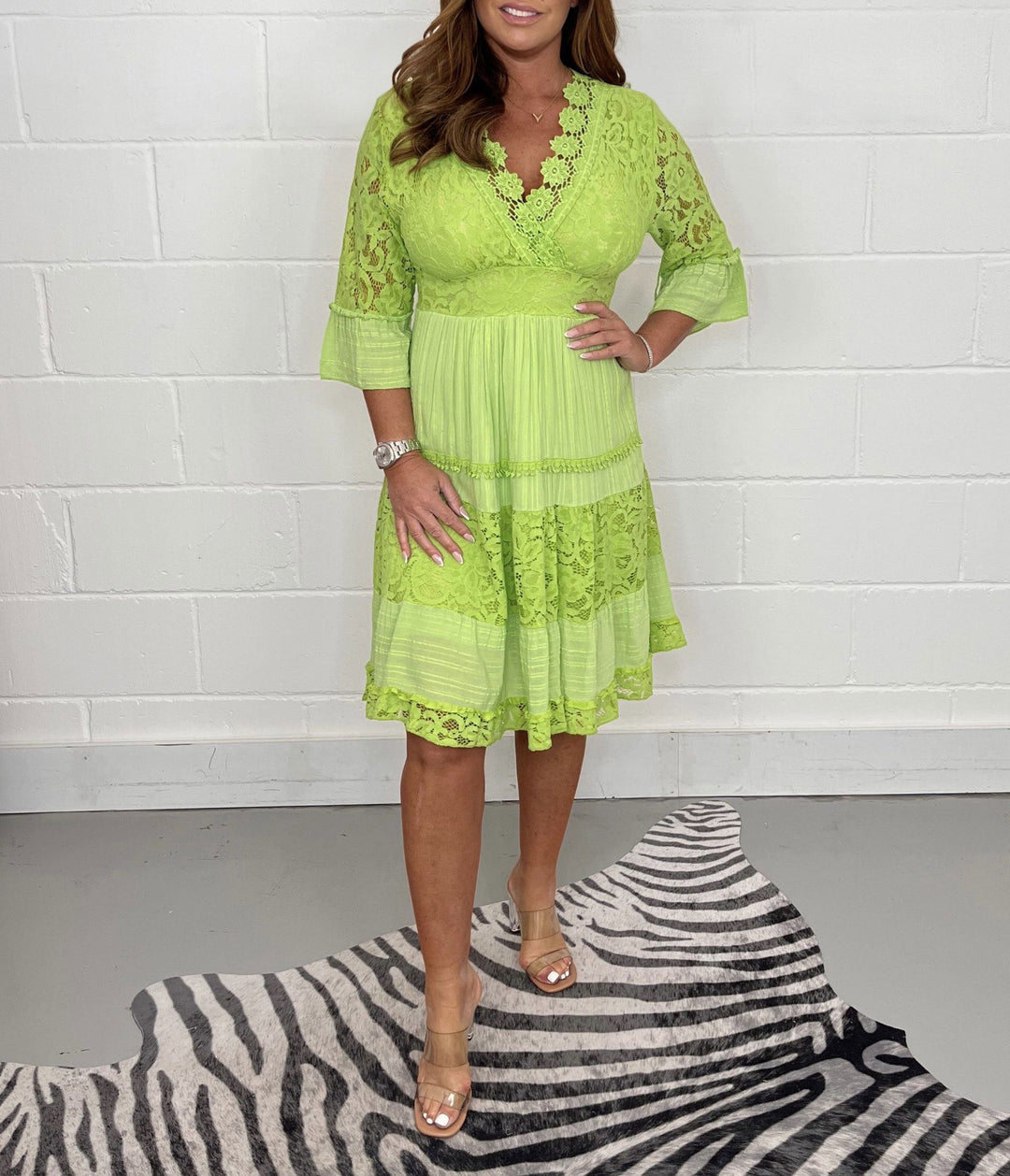 Levoire | Robe en dentelle crochetée Vert clair